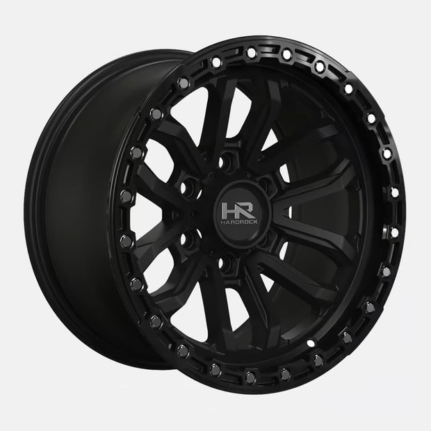 Hardrock Offroad H112 20x10 Satin Black-Gloss Black B/L -19mm ET 106.1mm CB 6x139.7 wheel