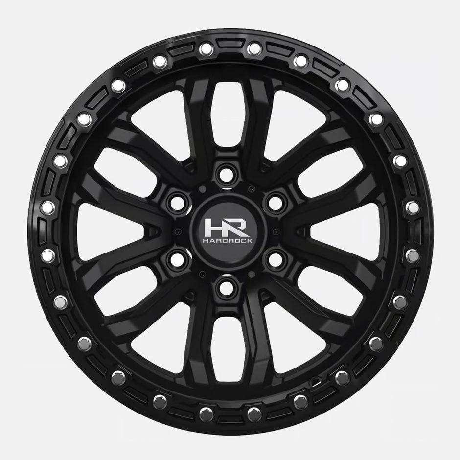 Hardrock Offroad H112 20x10 Satin Black-Gloss Black B/L -19mm ET 106.1mm CB 6x139.7 wheel