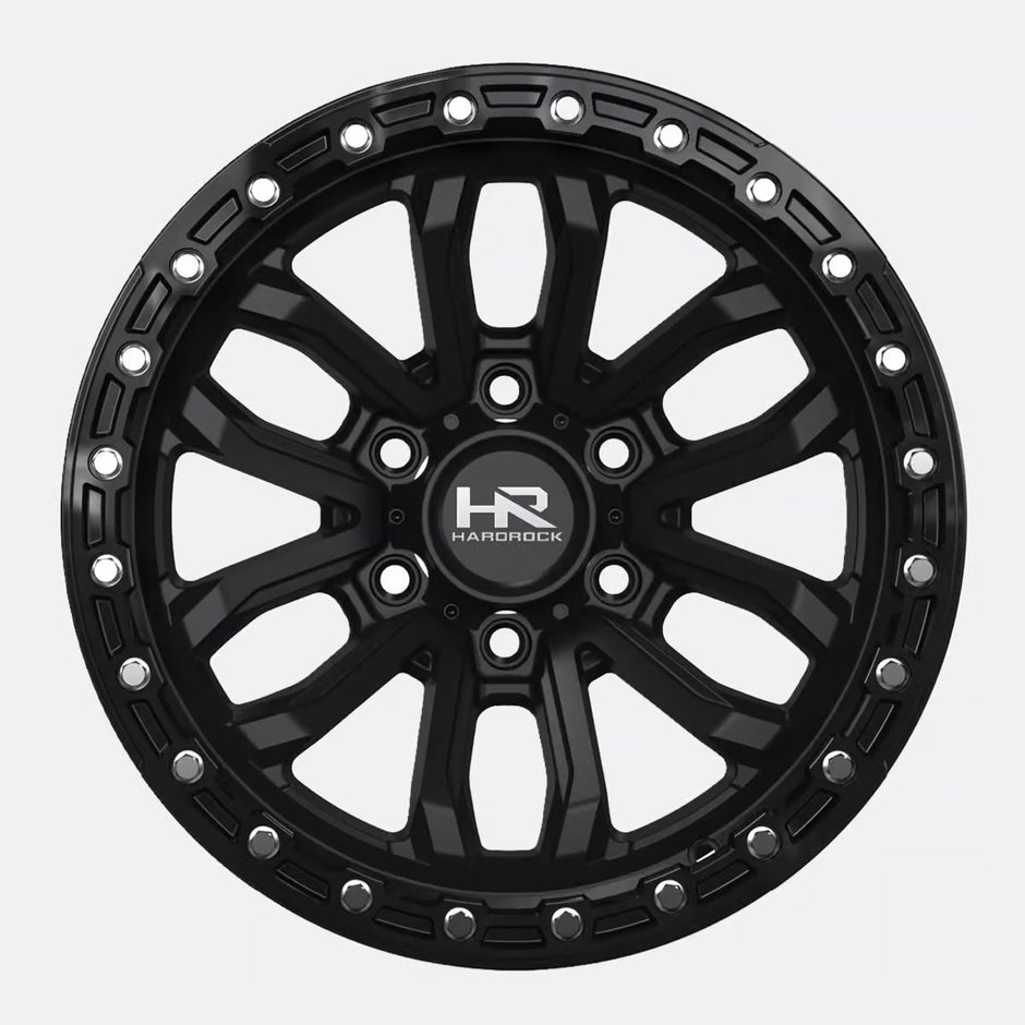 Hardrock Offroad H112 17x9 Satin Black-Gloss Black B/L -12mm ET 87.1mm CB 6x135 wheel