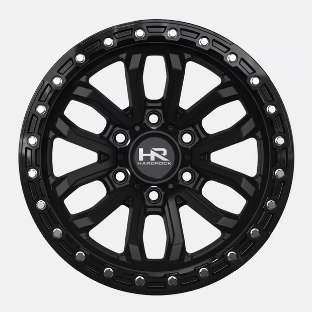 Hardrock Offroad H112 20x10 Satin Black-Gloss Black B/L -19mm ET 106.1mm CB 6x139.7 wheel