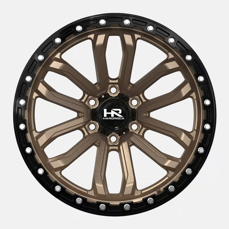 Hardrock Offroad H112 20x10 Satin Bronze-Gloss Black B/L -19mm ET 106.1mm CB 6x139.7 wheel