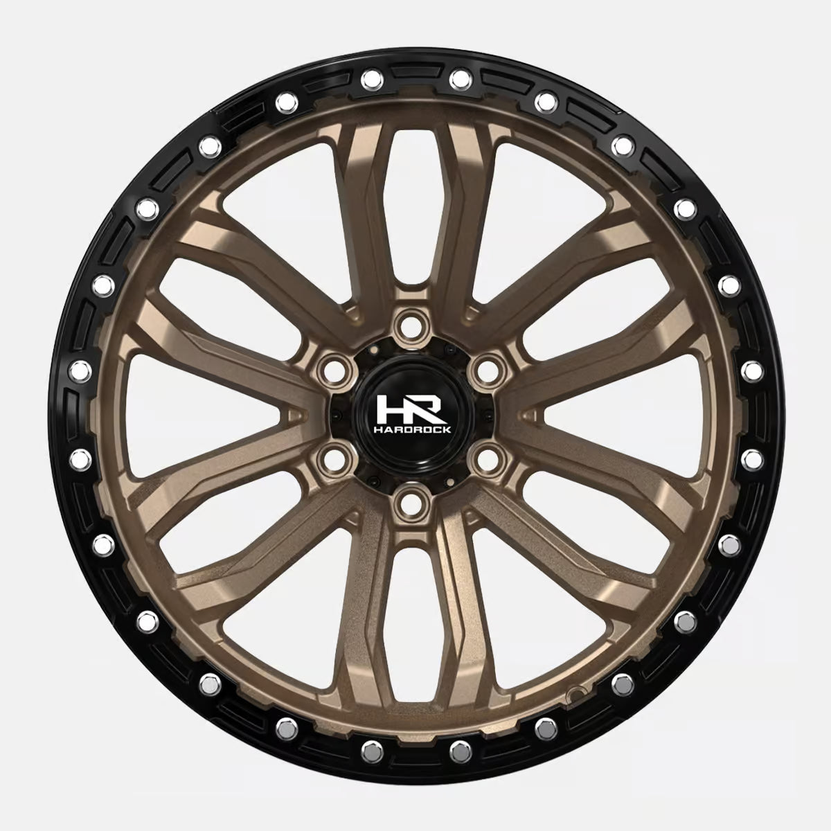 Hardrock Offroad H112 17x9 Satin Bronze-Gloss Black B/L -12mm ET 106.1mm CB 6x139.7 wheel