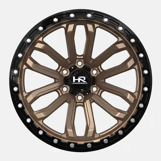 Hardrock Offroad H112 20x10 Satin Bronze-Gloss Black B/L -19mm ET 106.1mm CB 6x139.7 wheel