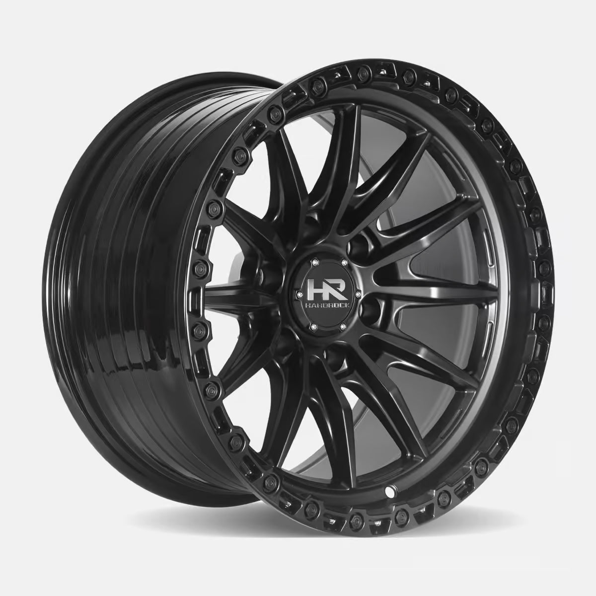 Hardrock Offroad H114 17x9 Satin Black-Gloss Black B/L -12mm ET 106.1mm CB 6x139.7 wheel