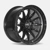 Hardrock Offroad H114 20x10 Satin Black-Gloss Black B/L -19mm ET 106.1mm CB 6x139.7 wheel
