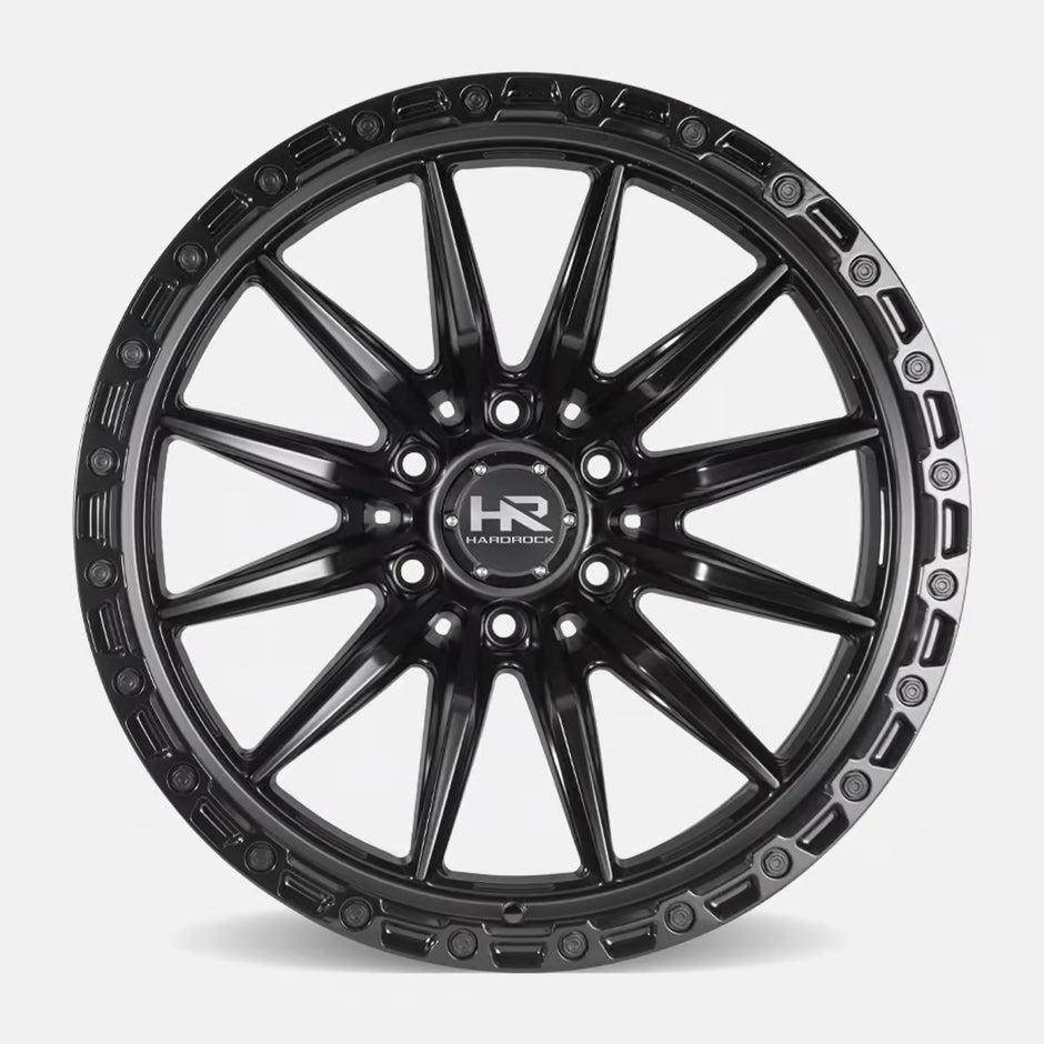 Hardrock Offroad H114 20x10 Satin Black-Gloss Black B/L -19mm ET 106.1mm CB 6x139.7 wheel