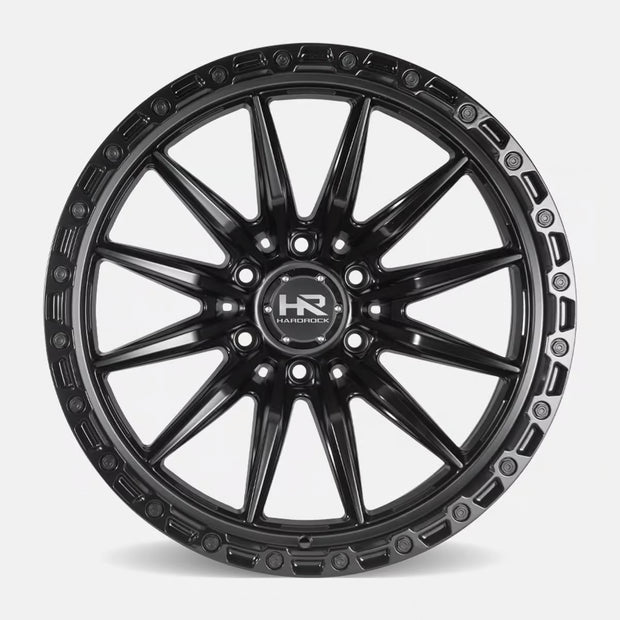 Hardrock Offroad H114 20x10 Satin Black-Gloss Black B/L -19mm ET 106.1mm CB 6x139.7 wheel