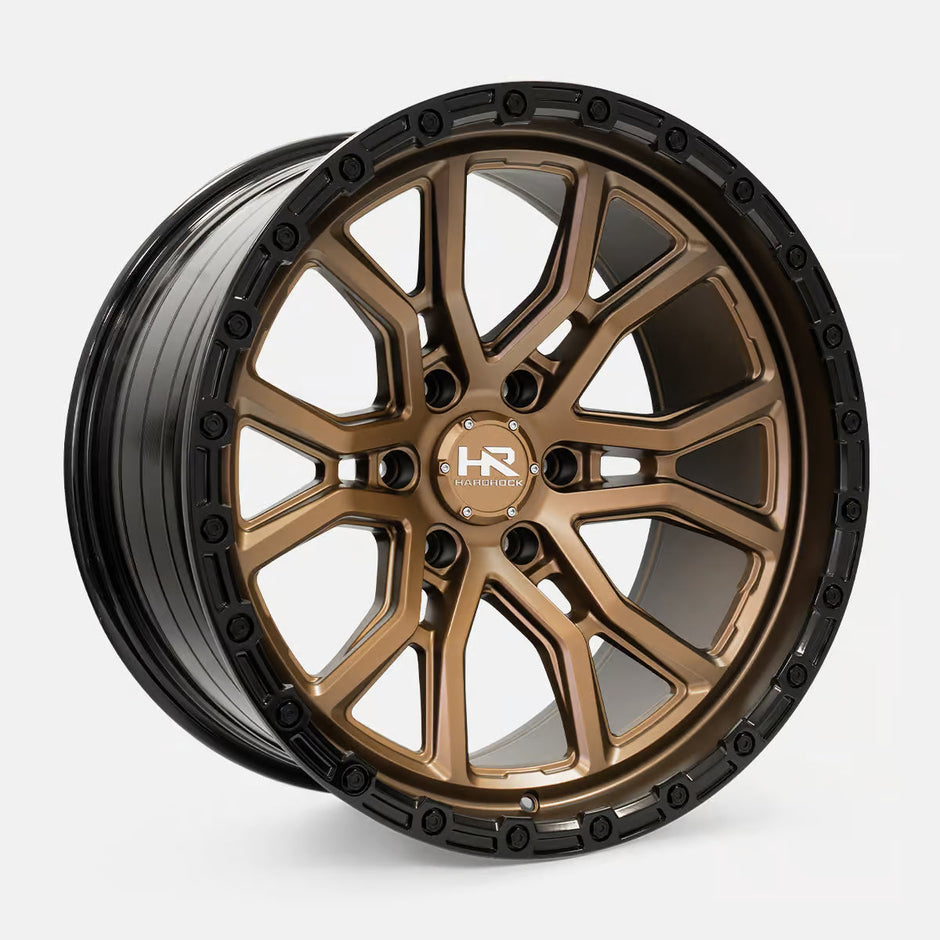 Hardrock Offroad H115 17x9 Satin Bronze-Gloss Black B/L -12mm ET 106.1mm CB 6x139.7 wheel