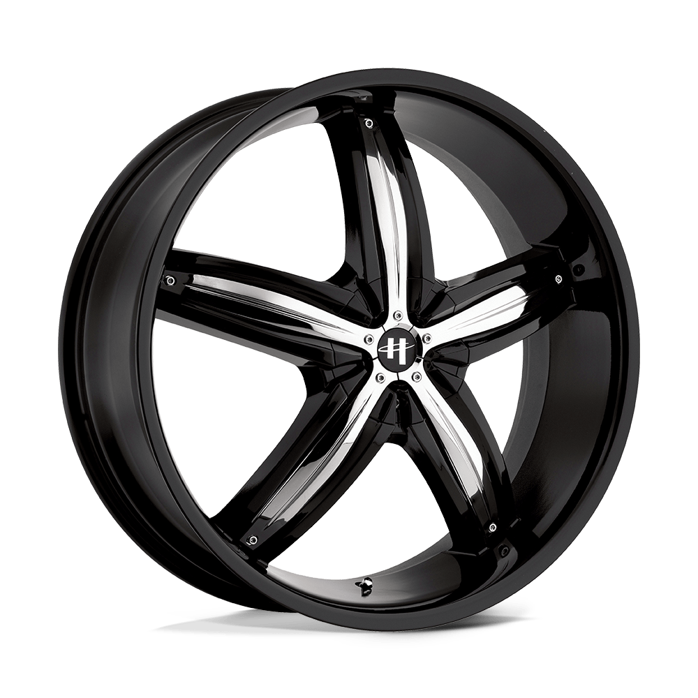Helo Wheels HE844 18x8 Gloss Black w/Chrome Accents 40mm ET 72.6mm CB 4x100/4x114.3
