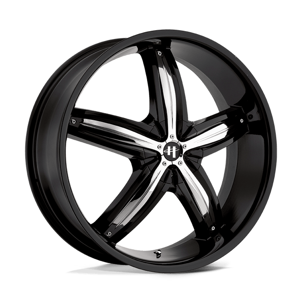 Helo Wheels HE844 18x8 Gloss Black w/Chrome Accents 40mm ET 72.6mm CB 4x100/4x114.3