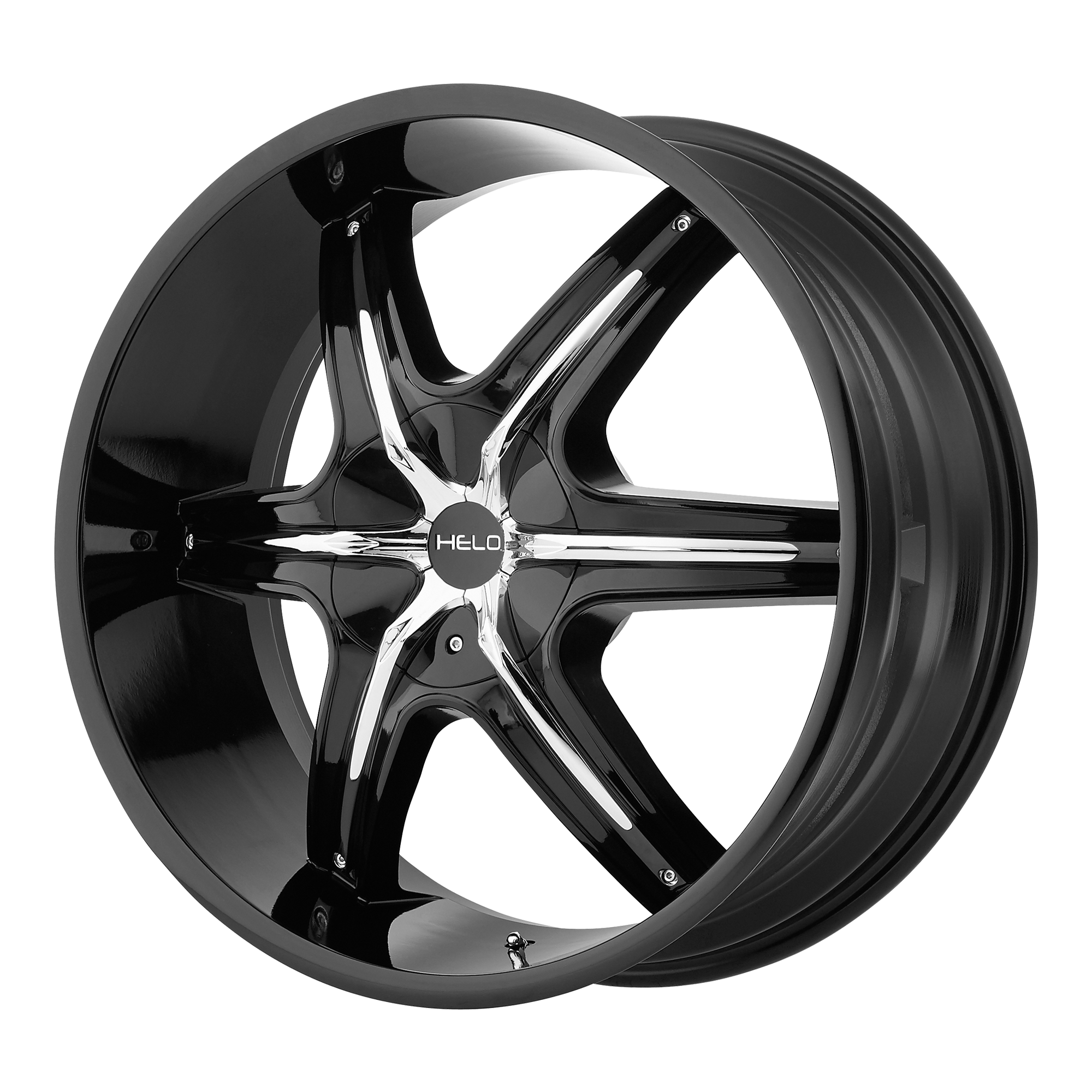 Helo Wheels HE891 20x8.5 Gloss Black w/Chrome Accents 35mm ET 74.1mm CB 5x110/5x115