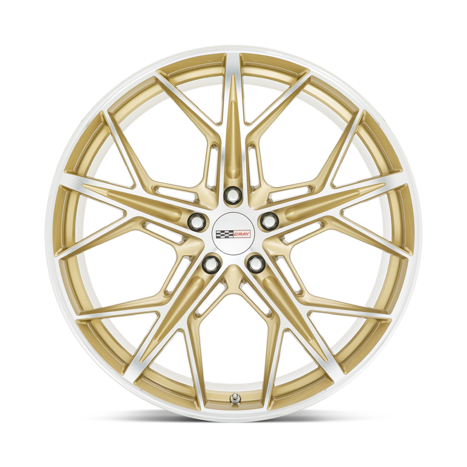 Cray Wheels Hammerhead 21x9 Gloss Gold w/Mirror Cut Face 38mm ET 67.06mm CB 5x120