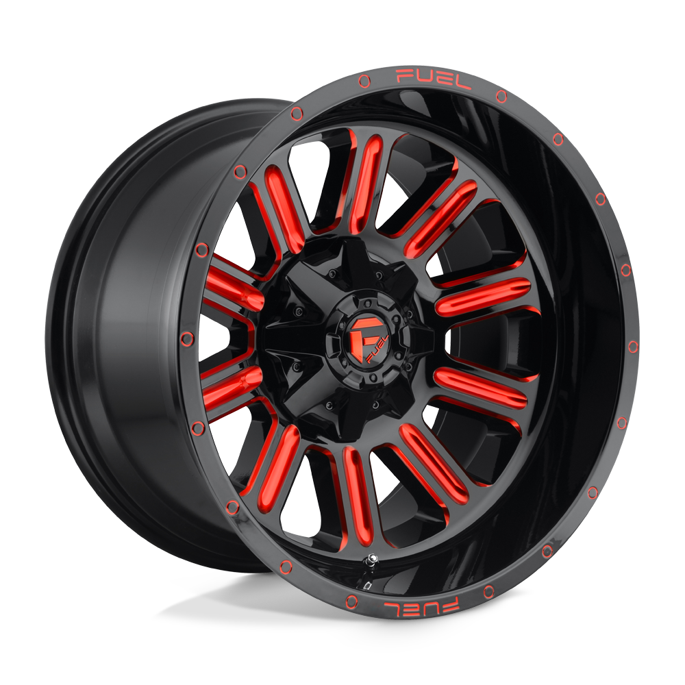Fuel Wheels D621 Hardline 15x8 Gloss Black w/Red Tinted Clear -18mm ET 108mm CB 6x139.7