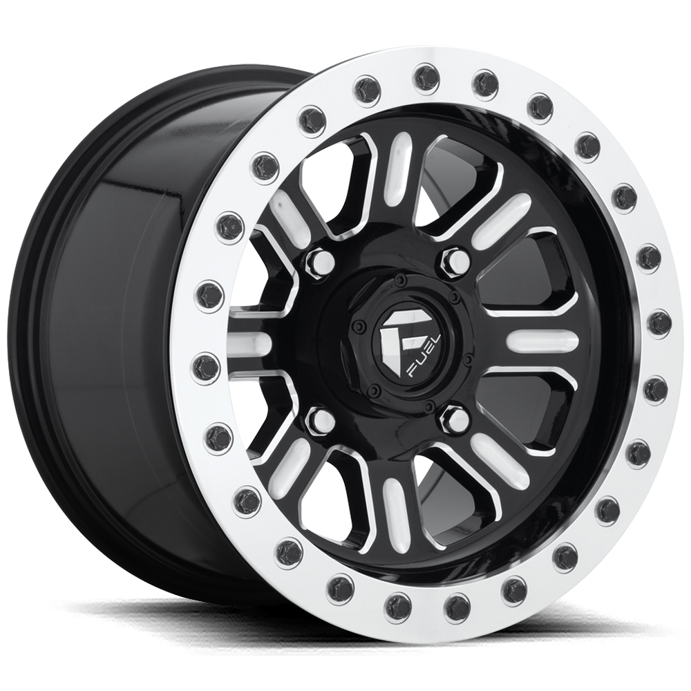 Fuel Wheels D910 Hardline UTV Beadlock 15x10 Gloss Black Milled 25mm ET 132mm CB 4x156