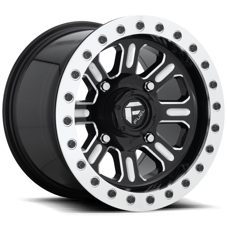 Fuel Wheels D910 Hardline UTV Beadlock 15x10 Gloss Black Milled 25mm ET 132mm CB 4x156