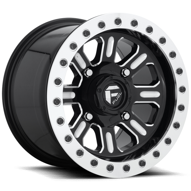 Fuel Wheels D910 Hardline UTV Beadlock 15x10 Gloss Black Milled 25mm ET 132mm CB 4x156
