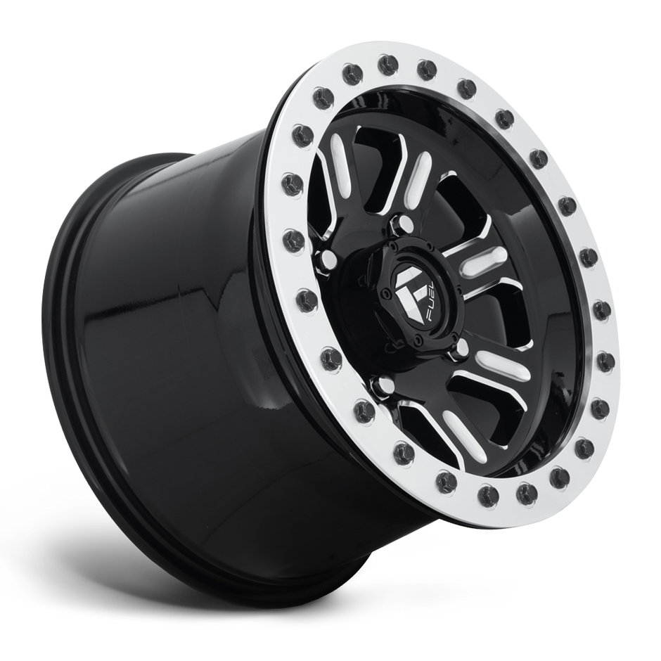 Fuel Wheels D910 Hardline UTV Beadlock 15x10 Gloss Black Milled 25mm ET 132mm CB 4x156