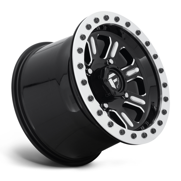 Fuel Wheels D910 Hardline UTV Beadlock 15x10 Gloss Black Milled 25mm ET 132mm CB 4x156