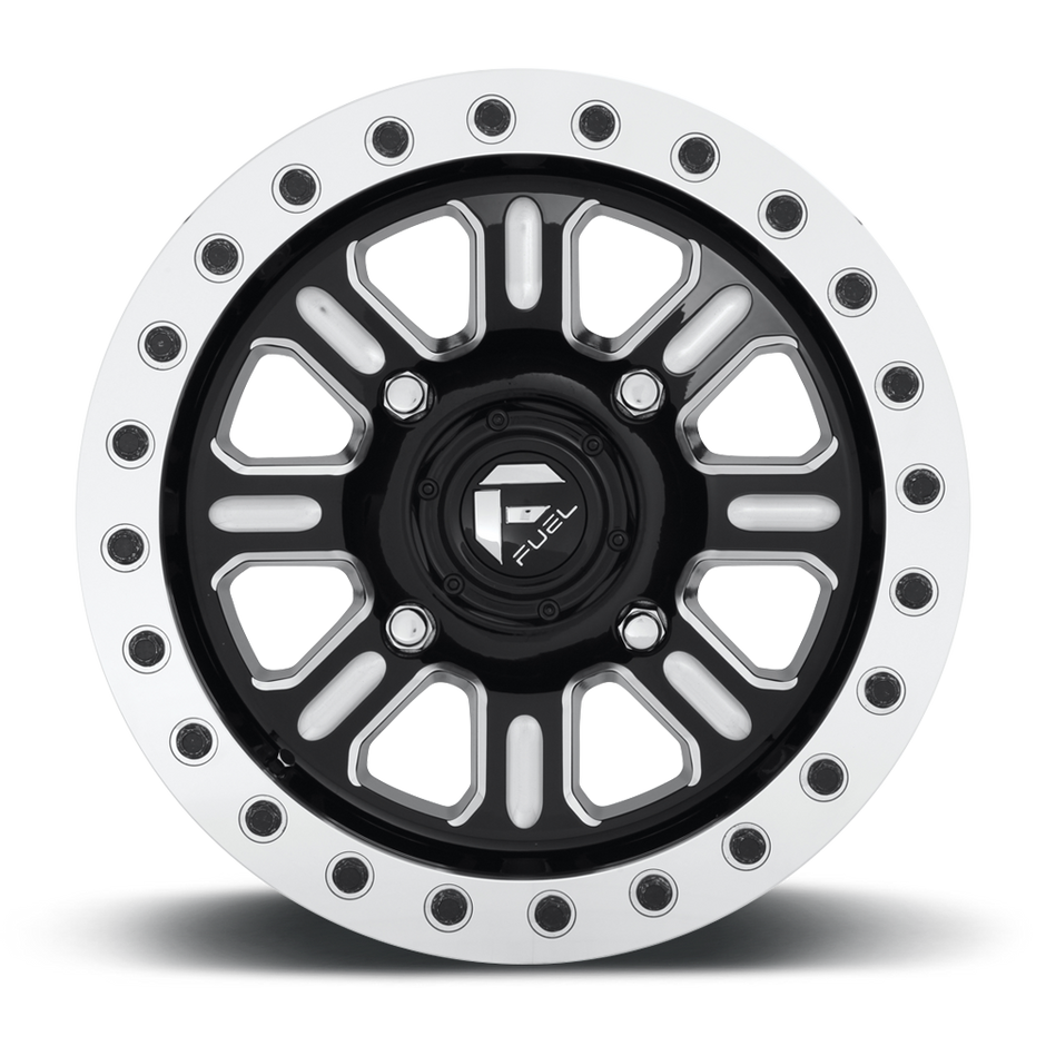 Fuel Wheels D910 Hardline UTV Beadlock 15x10 Gloss Black Milled 25mm ET 132mm CB 4x156
