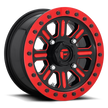 Fuel Wheels D911 Hardline UTV Beadlock 15x10 Gloss Black W/Red Tinted Clear 25mm ET 132mm CB 4x156