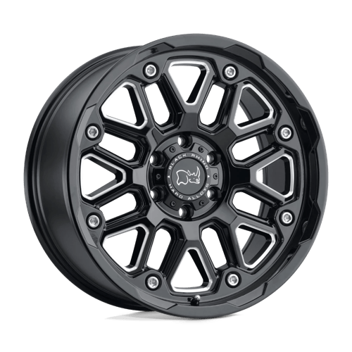 Black Rhino Hard Alloys Hollister 18x9.5 Gloss Black w/Milled Spokes -18mm ET 122.4mm CB 8x165.1