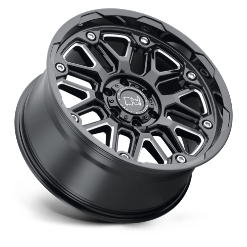 Black Rhino Hard Alloys Hollister 18x9.5 Gloss Black w/Milled Spokes -18mm ET 122.4mm CB 8x165.1