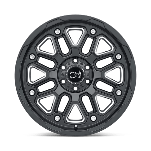 Black Rhino Hard Alloys Hollister 18x9.5 Gloss Black w/Milled Spokes -18mm ET 122.4mm CB 8x165.1