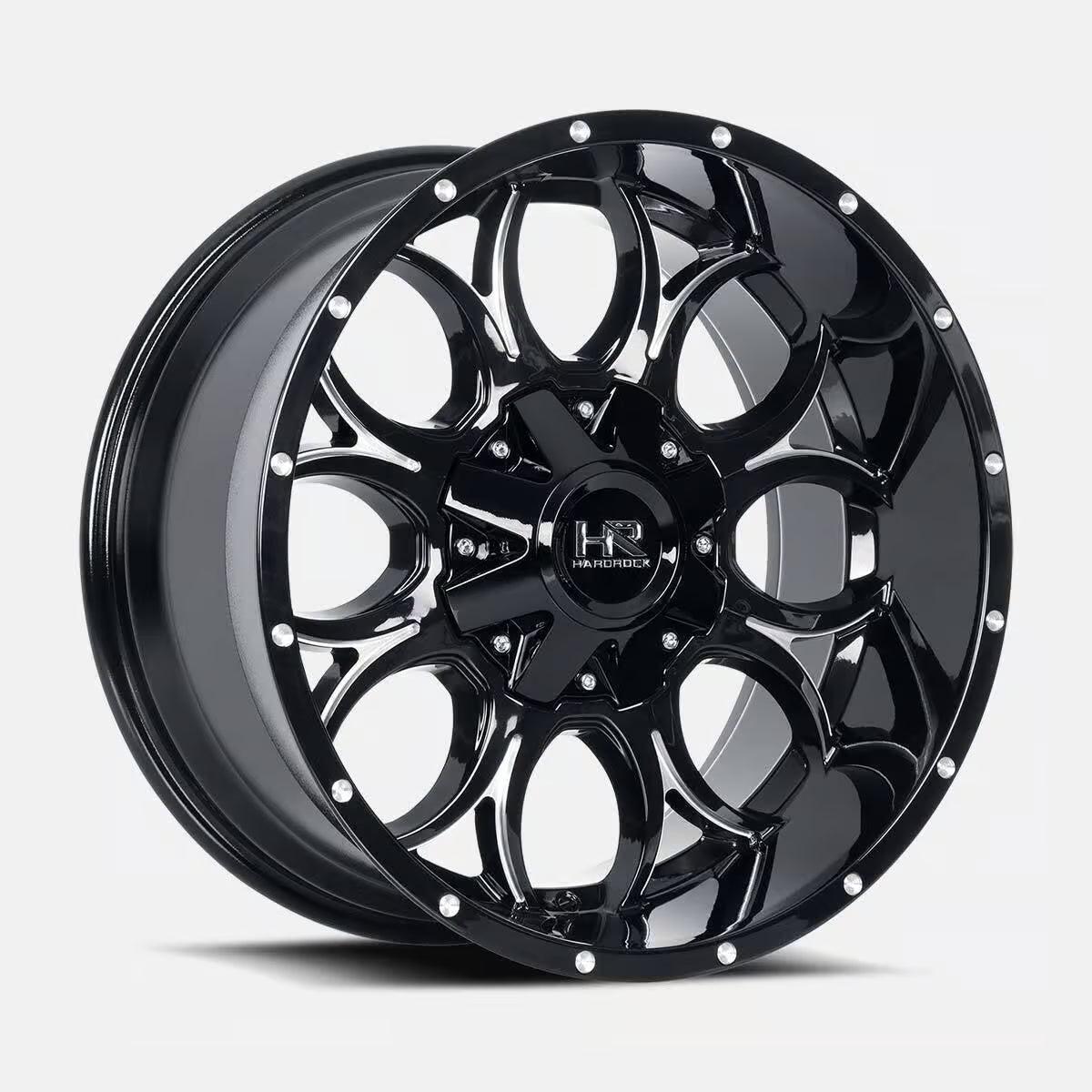 Hardrock Offroad Horseshoe 20x12 Gloss Black Milled -51mm ET 110.3mm CB 5x150/5x139.7 wheel