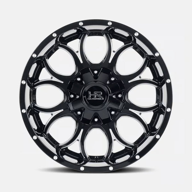 Hardrock Offroad Horseshoe 22x10 Gloss Black Milled -25mm ET 110.3mm CB 5x150/5x139.7 wheel