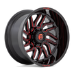 Fuel Wheels D808 Hurricane 20x10 Gloss Black Milled w/Red Tint -18mm ET 125.1mm CB 8x170