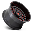 Fuel Wheels D808 Hurricane 20x10 Gloss Black Milled w/Red Tint -18mm ET 125.1mm CB 8x170