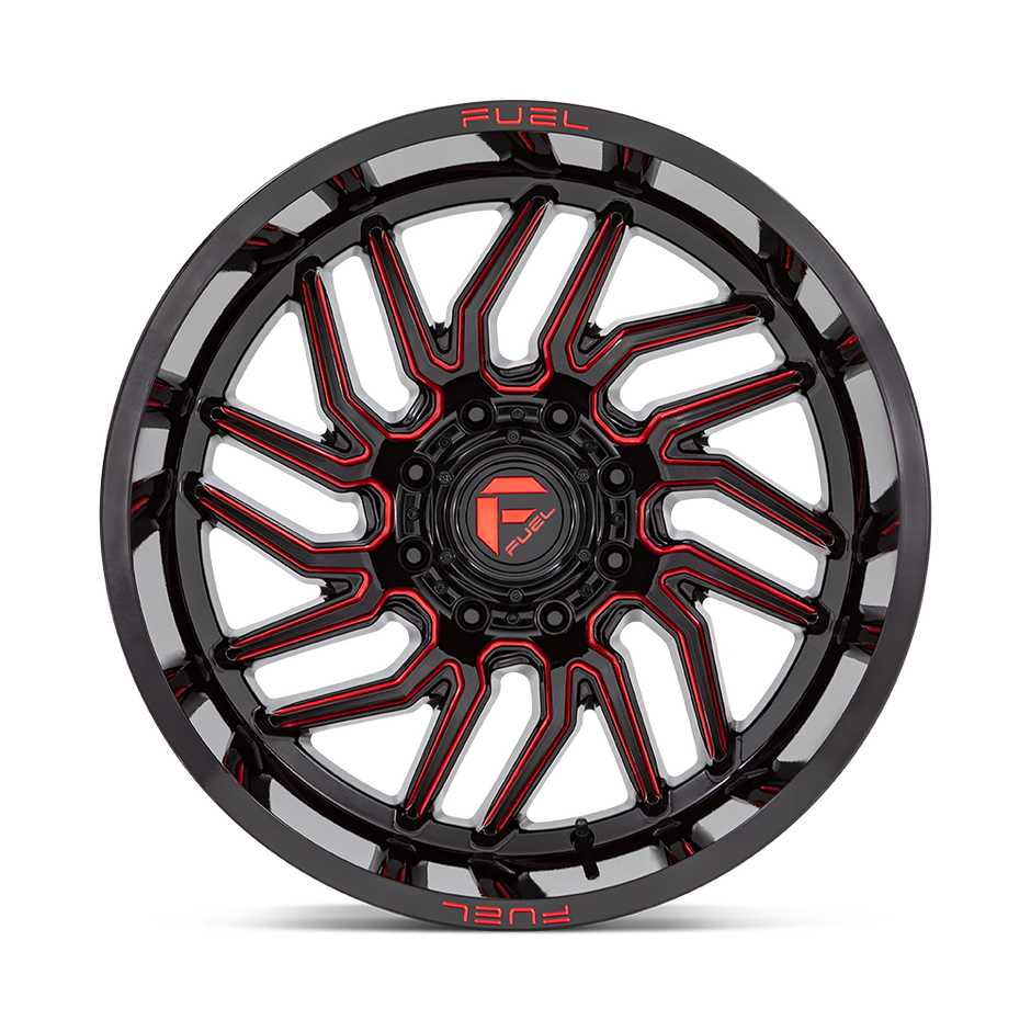 Fuel Wheels D808 Hurricane 20x10 Gloss Black Milled w/Red Tint -18mm ET 125.1mm CB 8x170