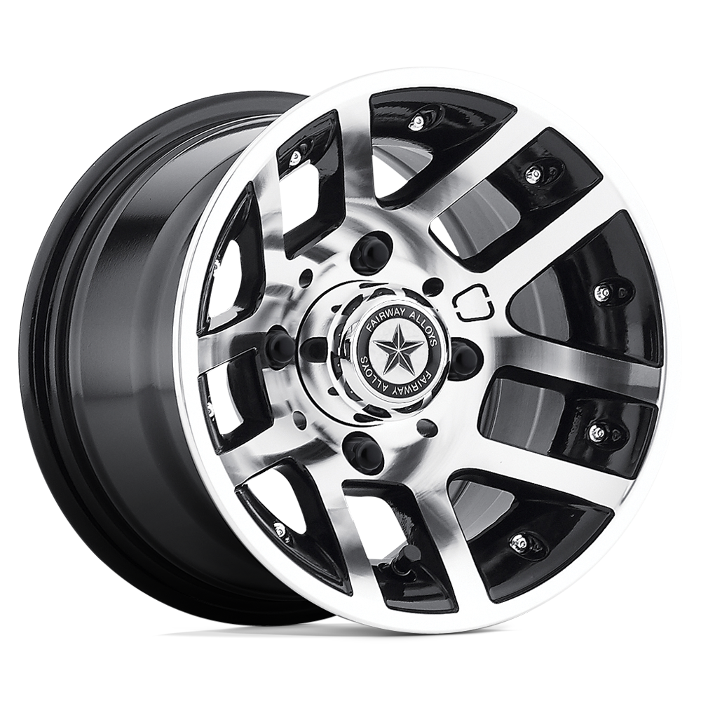Fairway Alloys FA121 Illusion 10x7 Machined Gloss Black -25mm ET 70.7mm CB 4x101.6