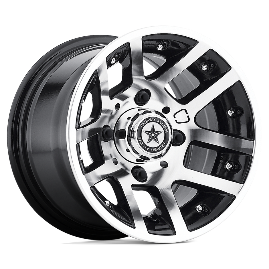 Fairway Alloys FA121 Illusion 10x7 Machined Gloss Black -25mm ET 70.7mm CB 4x101.6