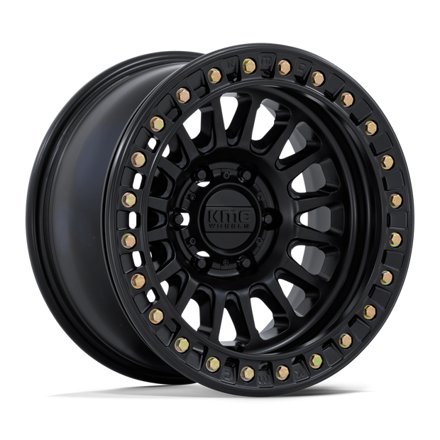 KMC Wheels KM239 Impact Beadlock 17x9 Matte Black -38mm ET 72.56mm CB Custom BP