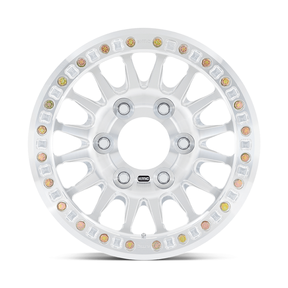 KMC Wheels KM445 Impact Forged Beadlock 17x9 Raw Machined -12mm ET 108mm CB 6x165.1