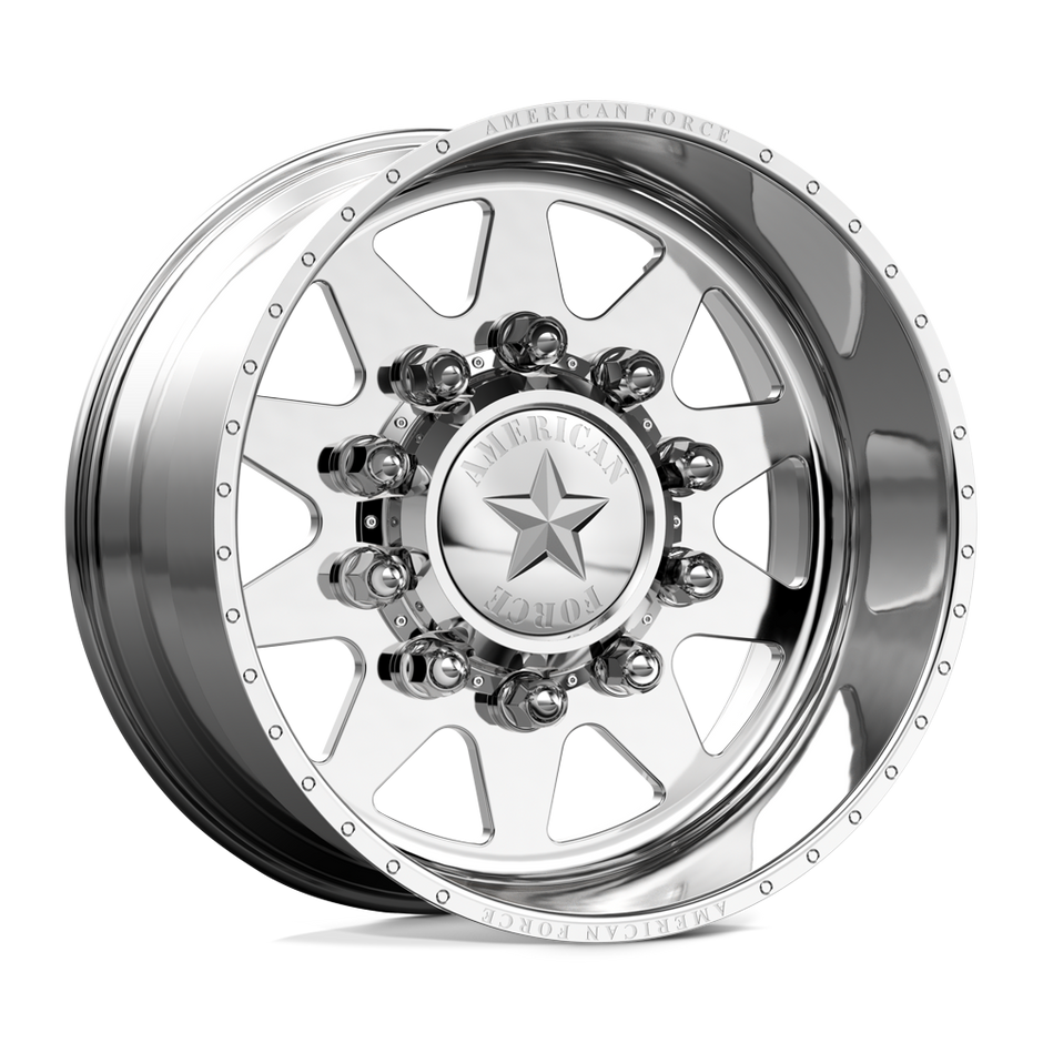 American Force Independence SD forged wheels in polished finish, three-quarter view