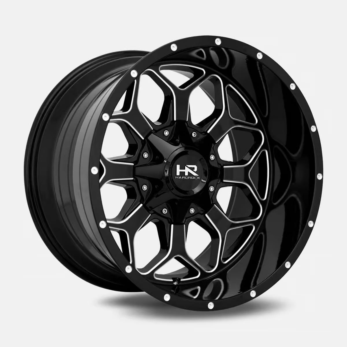 Hardrock Offroad Indestructible 20x9 Gloss Black Milled -19mm ET 110.3mm CB 5x150/5x139.7 wheel