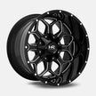 Hardrock Offroad Indestructible 20x12 Gloss Black Milled -51mm ET 125.2mm CB 8x170 wheel