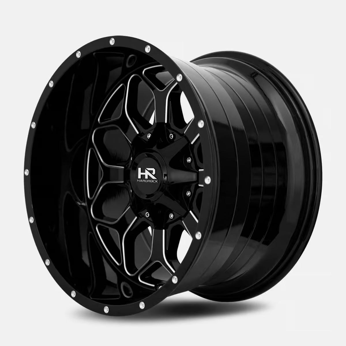 Hardrock Offroad Indestructible 20x10 Gloss Black Milled -19mm ET 87mm CB 5x127/5x139.7 wheel