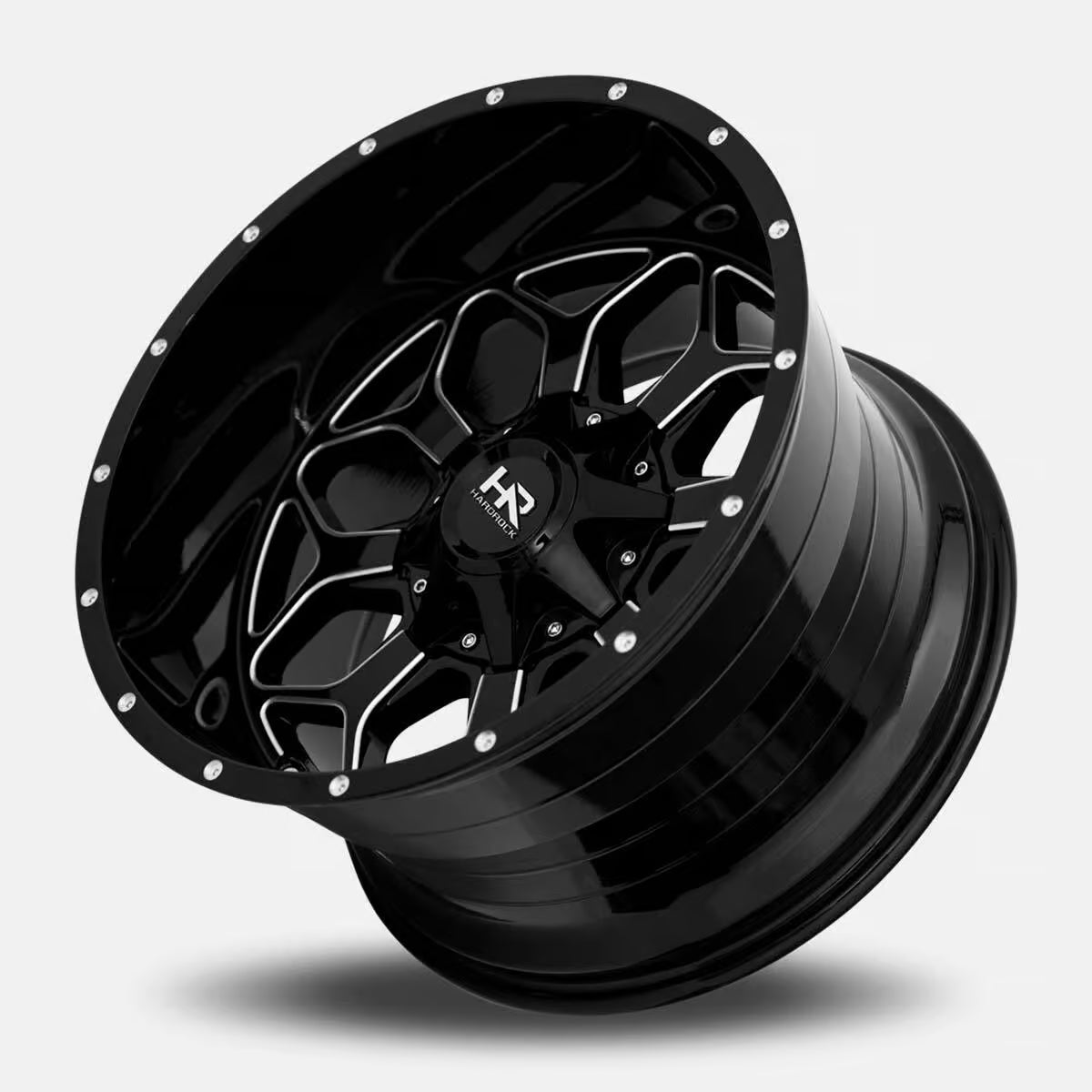 Hardrock Offroad Indestructible 20x9 Gloss Black Milled -19mm ET 110.3mm CB 5x150/5x139.7 wheel