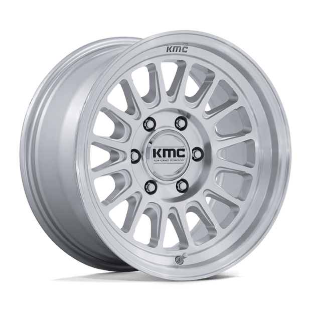 KMC Wheels KM733 Impact FFT 17x8.5 Gloss Silver w/Machined Face 25mm ET 84.1mm CB 6x130