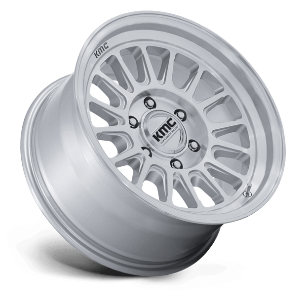KMC Wheels KM733 Impact FFT 17x8.5 Gloss Silver w/Machined Face 25mm ET 84.1mm CB 6x130
