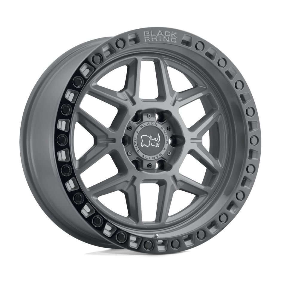 Black Rhino Hard Alloys Kelso 17x9 Battleship Gray w/Black Ring -18mm ET 76.1mm CB 5x114.3