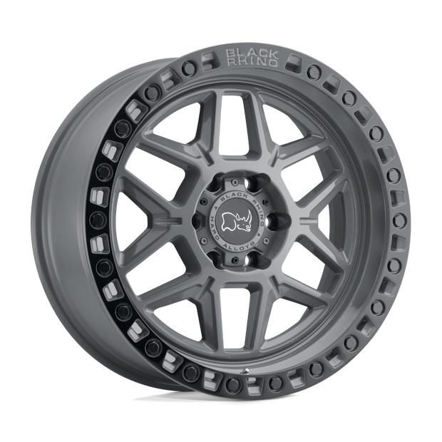 Black Rhino Hard Alloys Kelso 17x9 Battleship Gray w/Black Ring -12mm ET 112.1mm CB 6x139.7