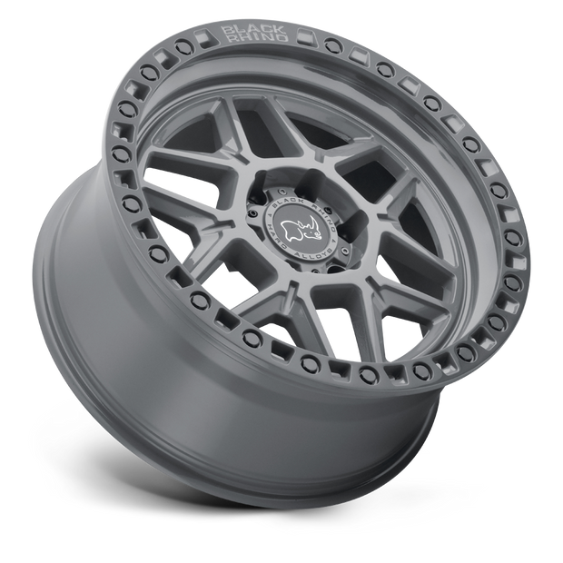 Black Rhino Hard Alloys Kelso 17x9 Battleship Gray w/Black Ring -12mm ET 112.1mm CB 6x139.7