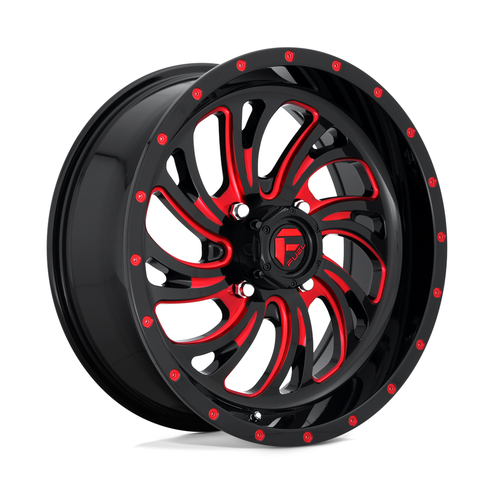 Fuel Wheels D642 Kompressor UTV 18x7 Gloss Black W/Red Tinted Clear 13mm ET 132mm CB 4x156