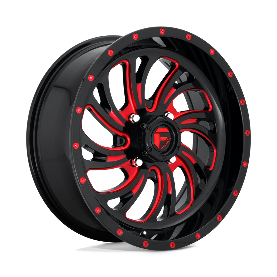 Fuel Wheels D642 Kompressor UTV 18x7 Gloss Black W/Red Tinted Clear 13mm ET 132mm CB 4x156
