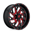 Fuel Wheels D642 Kompressor UTV 18x7 Gloss Black W/Red Tinted Clear 13mm ET 132mm CB 4x156
