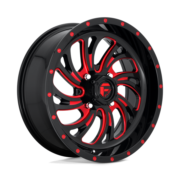 Fuel Wheels D642 Kompressor UTV 18x7 Gloss Black W/Red Tinted Clear 13mm ET 132mm CB 4x156